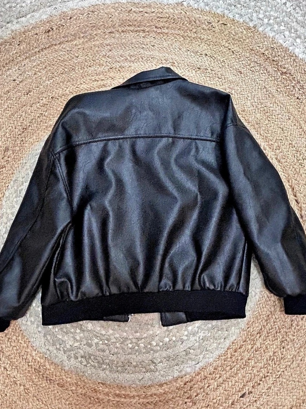 Princess Polly Goldsmith Black Faux Leather Bomber Jacket PPE082201 Medium - Picture 4 of 10
